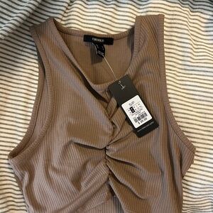 Forever 21 Brown Twist-Front Tank Top